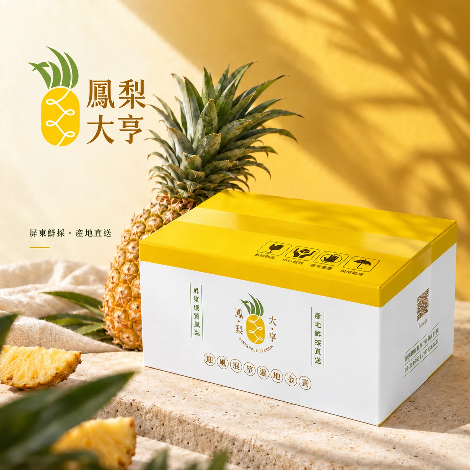 鳳梨大亨｜品牌識別・紙箱包裝・社群平台建置